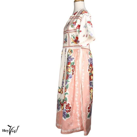 Vintage Kitsch'n Couture Dress from Vintage Fruit Tablecloth L B36 W34 - Hey Viv - Picture 2 of 8